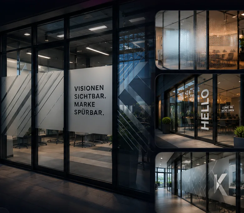 Professionell beschriftete Schaufenster- und Glasfläche von KILINC
