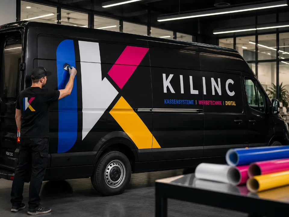 Fensterbeschriftung und Foliengestaltung von KILINC Werbung.